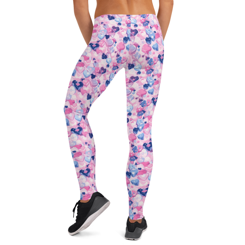 Cartoon Love Hearts Pattern Leggings