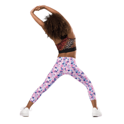 cartoon love hearts pattern kid's leggings