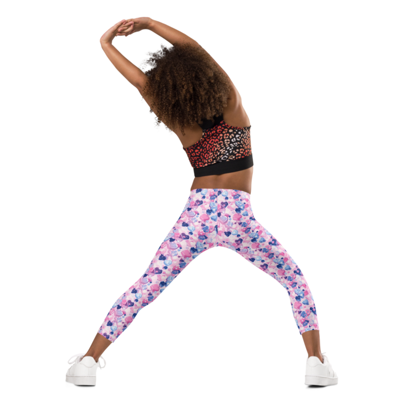 Cartoon Love Hearts Pattern Kid's Leggings