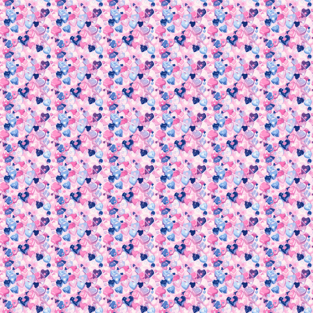 Cartoon Love Hearts Pattern Reversible bucket hat