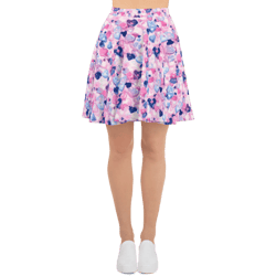 cartoon love hearts pattern skater skirt
