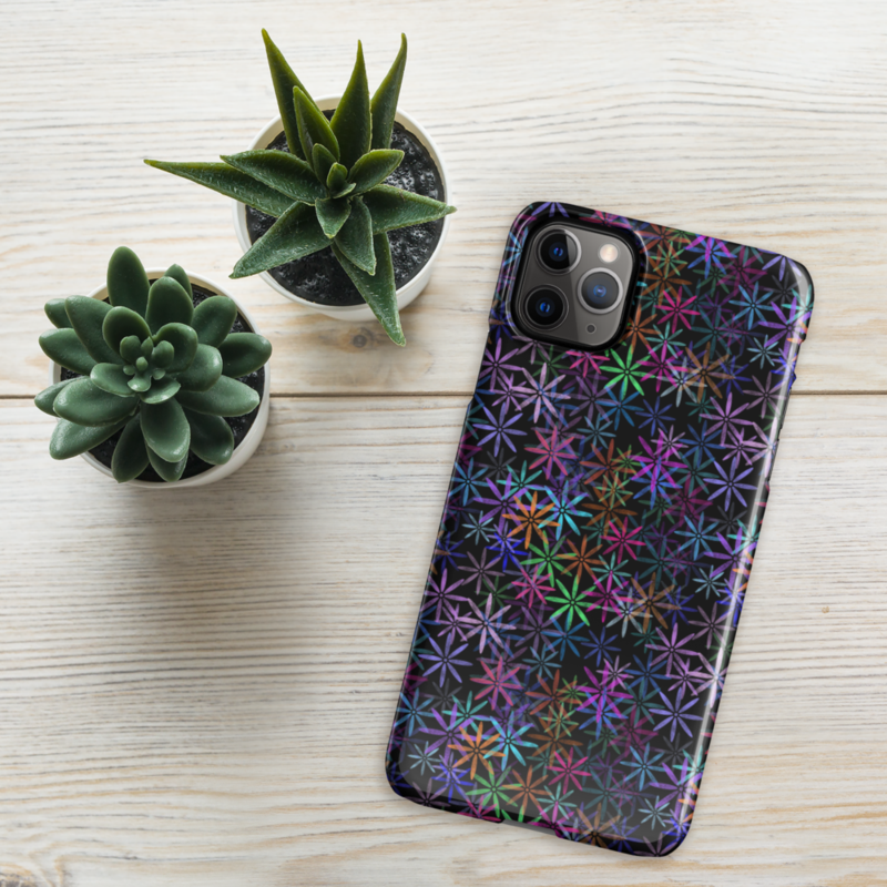 Neon Sparkle Flowers Pattern Snap case for iPhone®