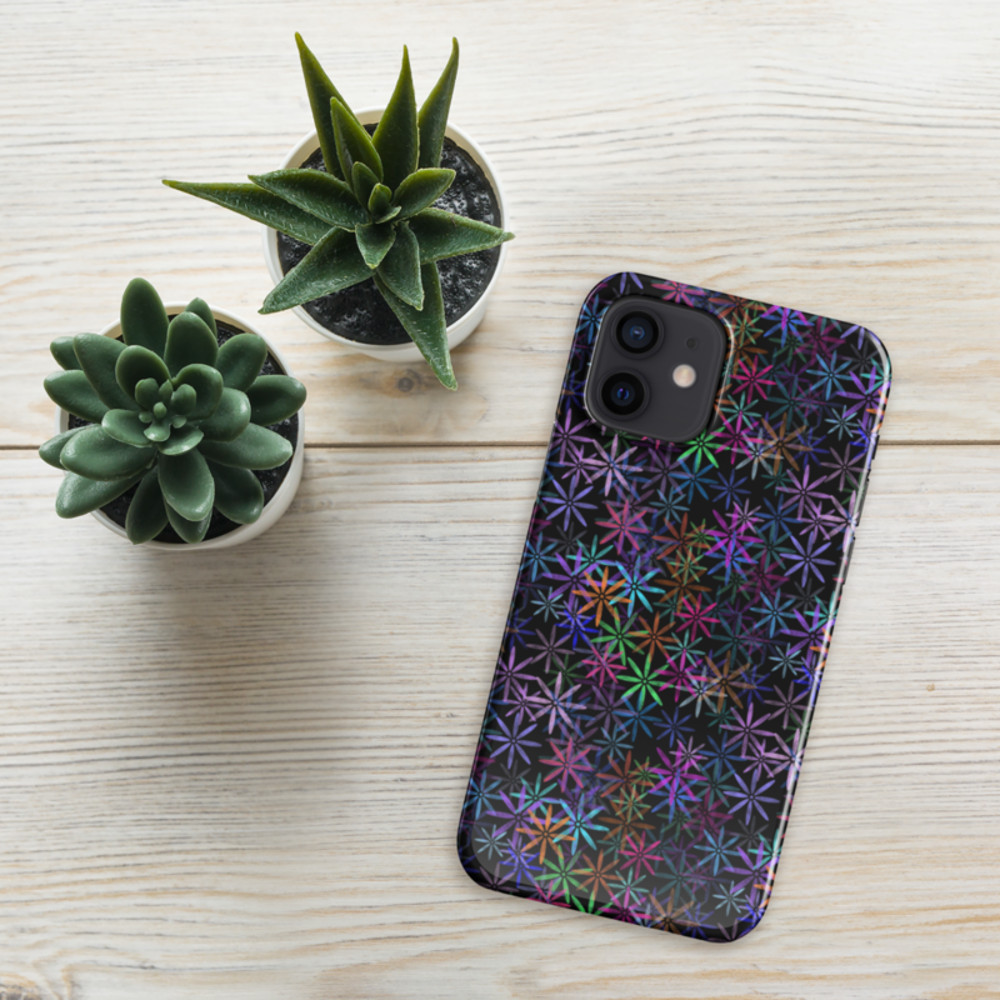 Neon Sparkle Flowers Pattern Snap case for iPhone®