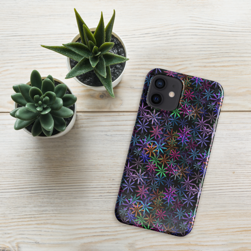 Neon Sparkle Flowers Pattern Snap case for iPhone®