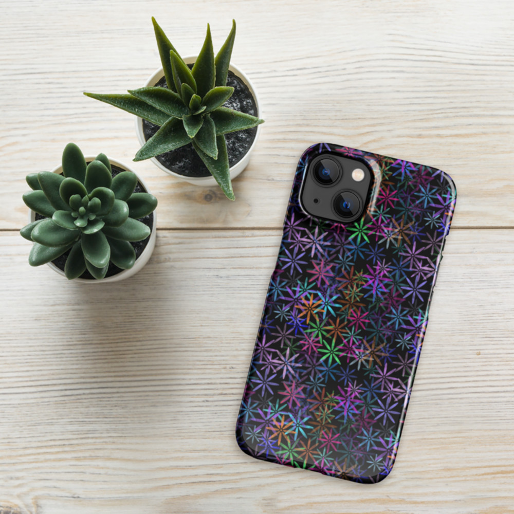 Neon Sparkle Flowers Pattern Snap case for iPhone®
