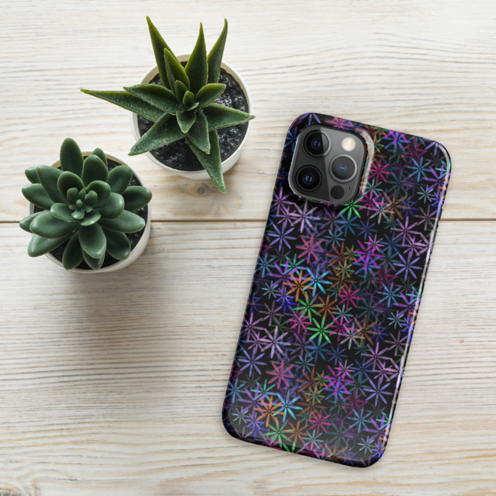 Neon Sparkle Flowers Pattern Snap case for iPhone®