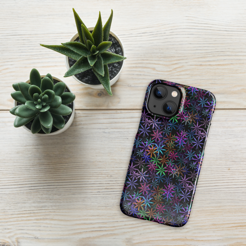 Neon Sparkle Flowers Pattern Snap case for iPhone®