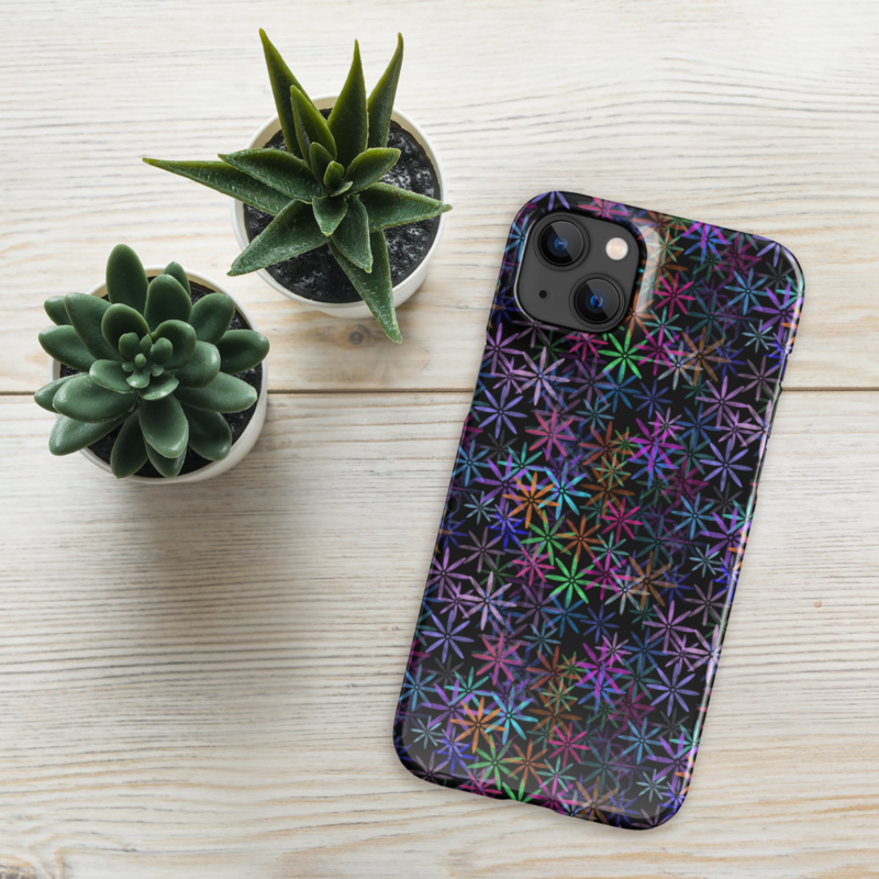 Neon Sparkle Flowers Pattern Snap case for iPhone®