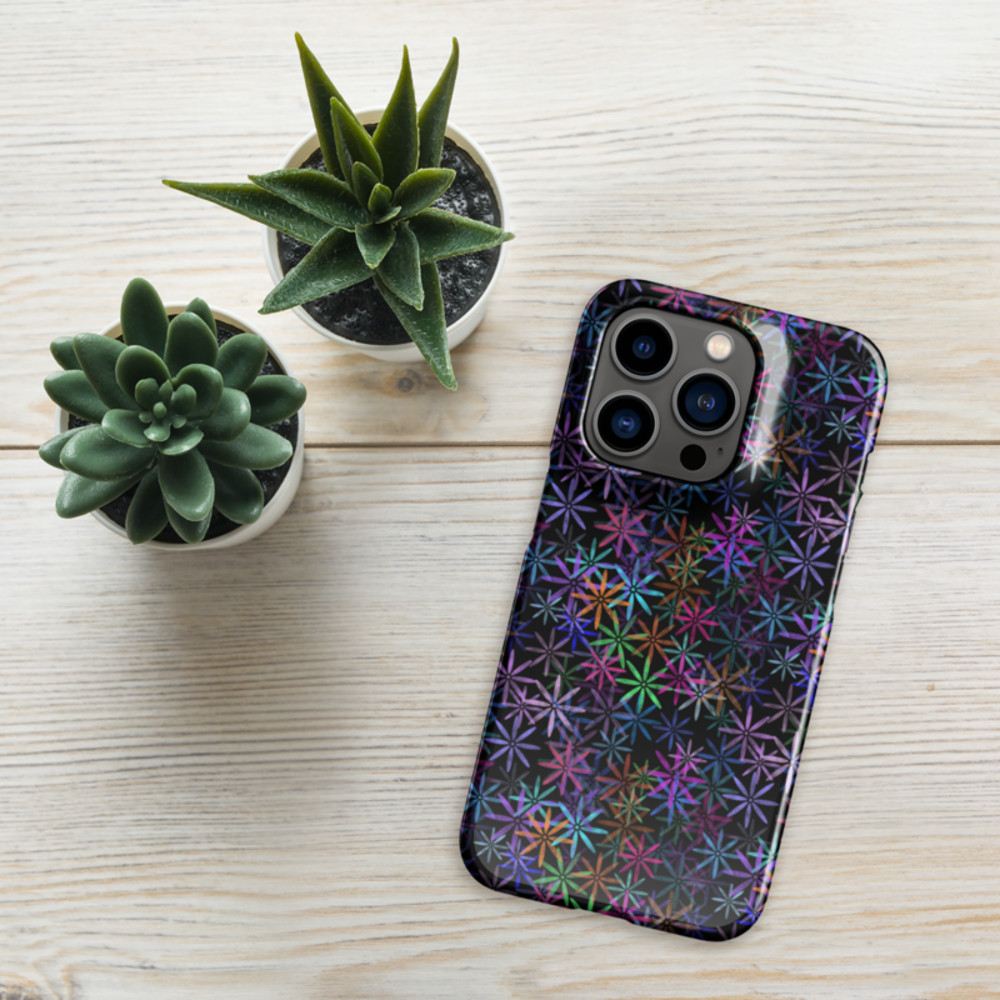 Neon Sparkle Flowers Pattern Snap case for iPhone®