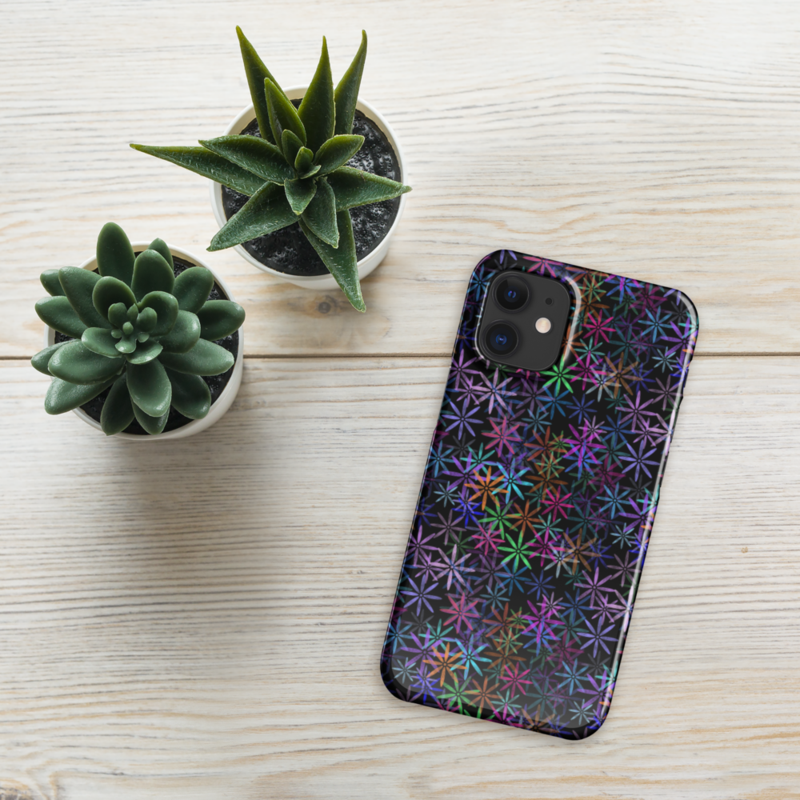 Neon Sparkle Flowers Pattern Snap case for iPhone®