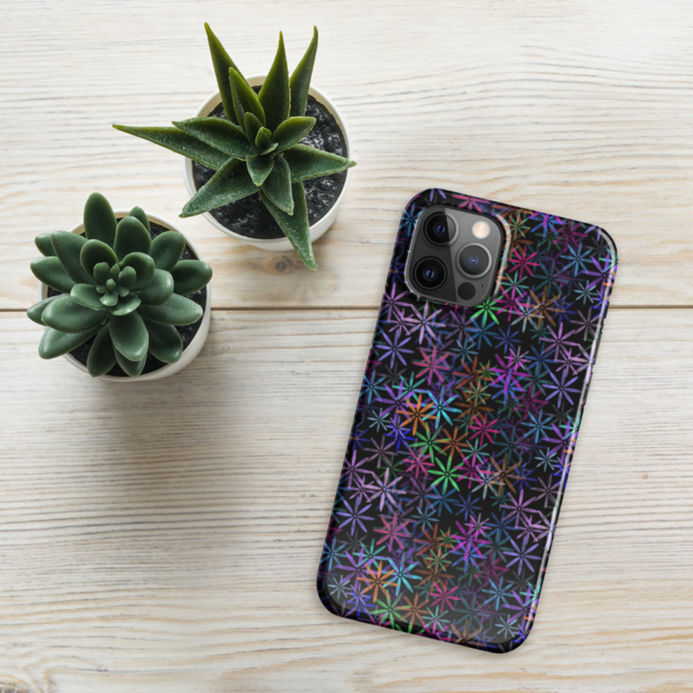 Neon Sparkle Flowers Pattern Snap case for iPhone®