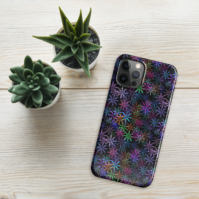 Neon Sparkle Flowers Pattern Snap case for iPhone®