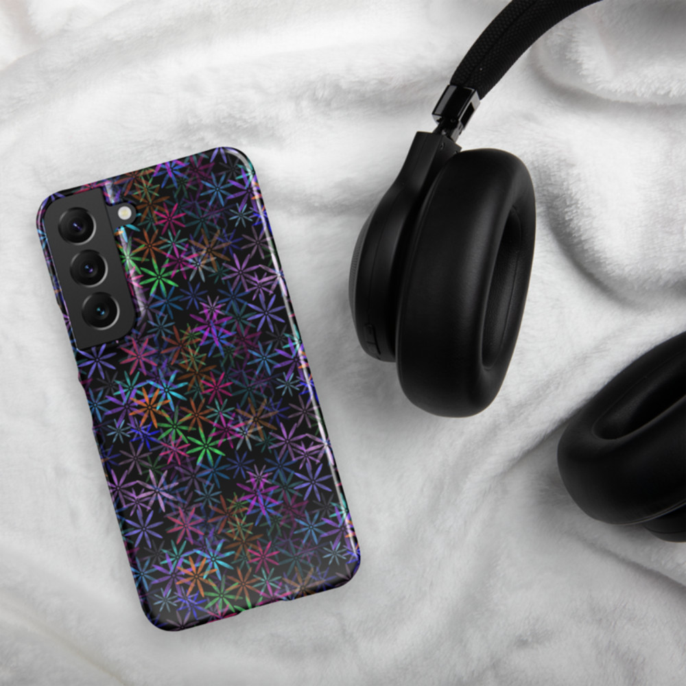 Neon Sparkle Flowers Pattern Snap case for Samsung®