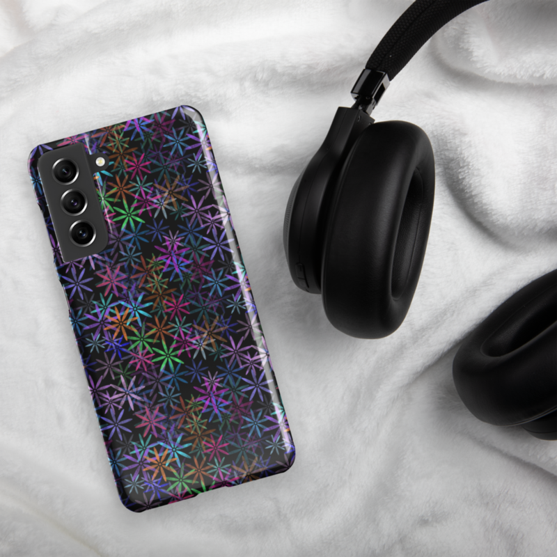 Neon Sparkle Flowers Pattern Snap case for Samsung®