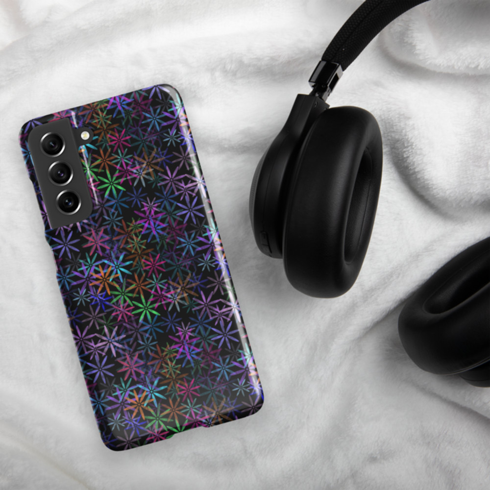 Neon Sparkle Flowers Pattern Snap case for Samsung®