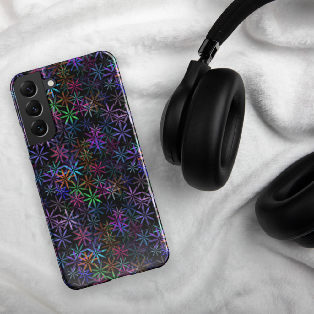 Neon Sparkle Flowers Pattern Snap case for Samsung®