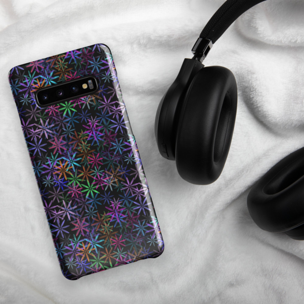 Neon Sparkle Flowers Pattern Snap case for Samsung®