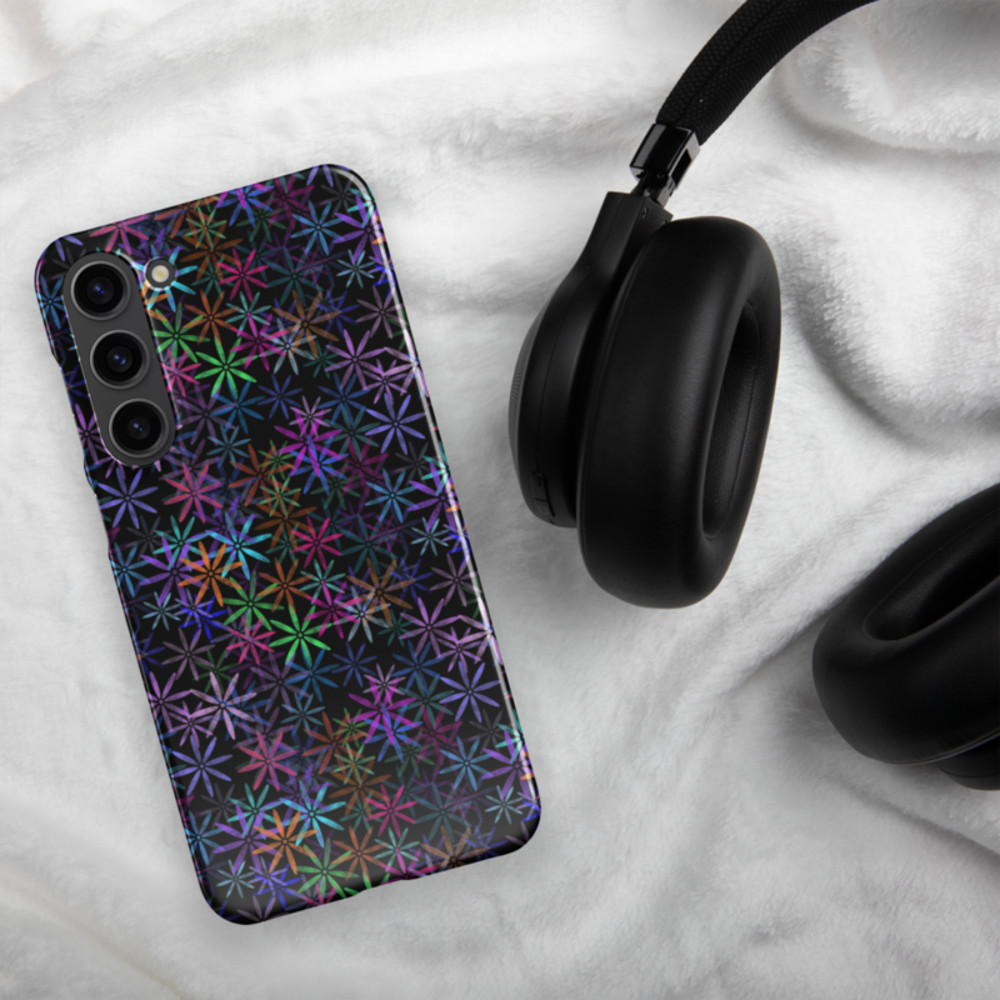 Neon Sparkle Flowers Pattern Snap case for Samsung®