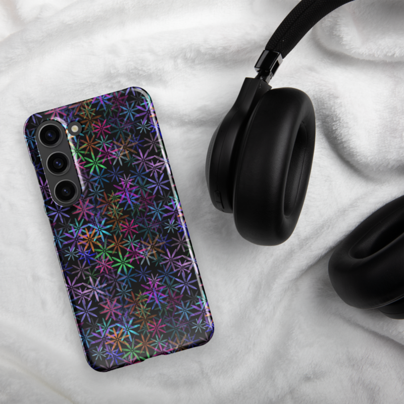 Neon Sparkle Flowers Pattern Snap case for Samsung®