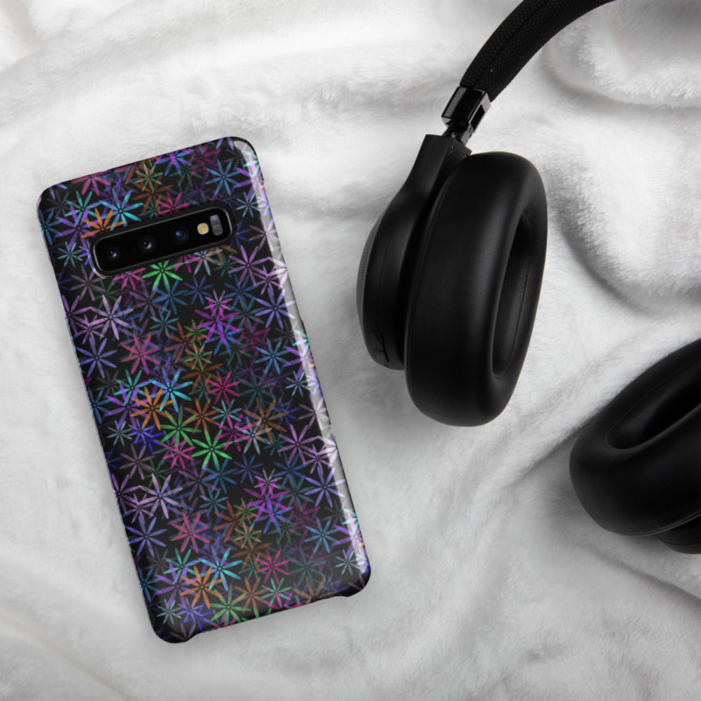 Neon Sparkle Flowers Pattern Snap case for Samsung®