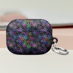 neon sparkle flowers pattern case for airpods®