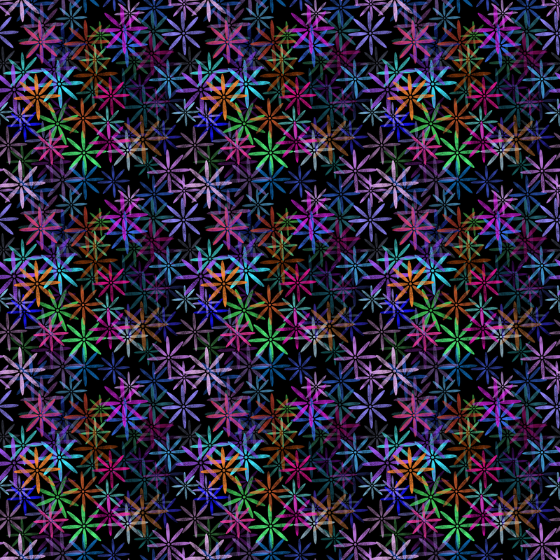 Neon Sparkle Flowers Pattern Yoga Capri Leggings