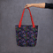 Neon Sparkle Flowers Pattern Tote bag