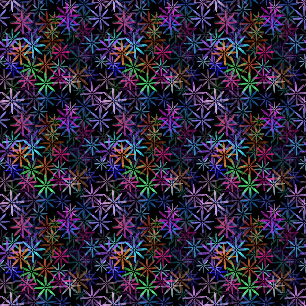 Neon Sparkle Flowers Pattern Backpack