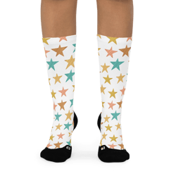 colored stars seamless pattern basketball socks