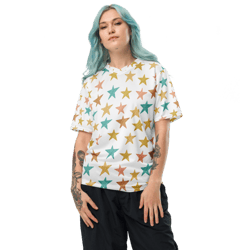colored stars seamless pattern recycled unisex sports jersey