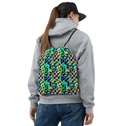 turning point abstract pattern drawstring bag