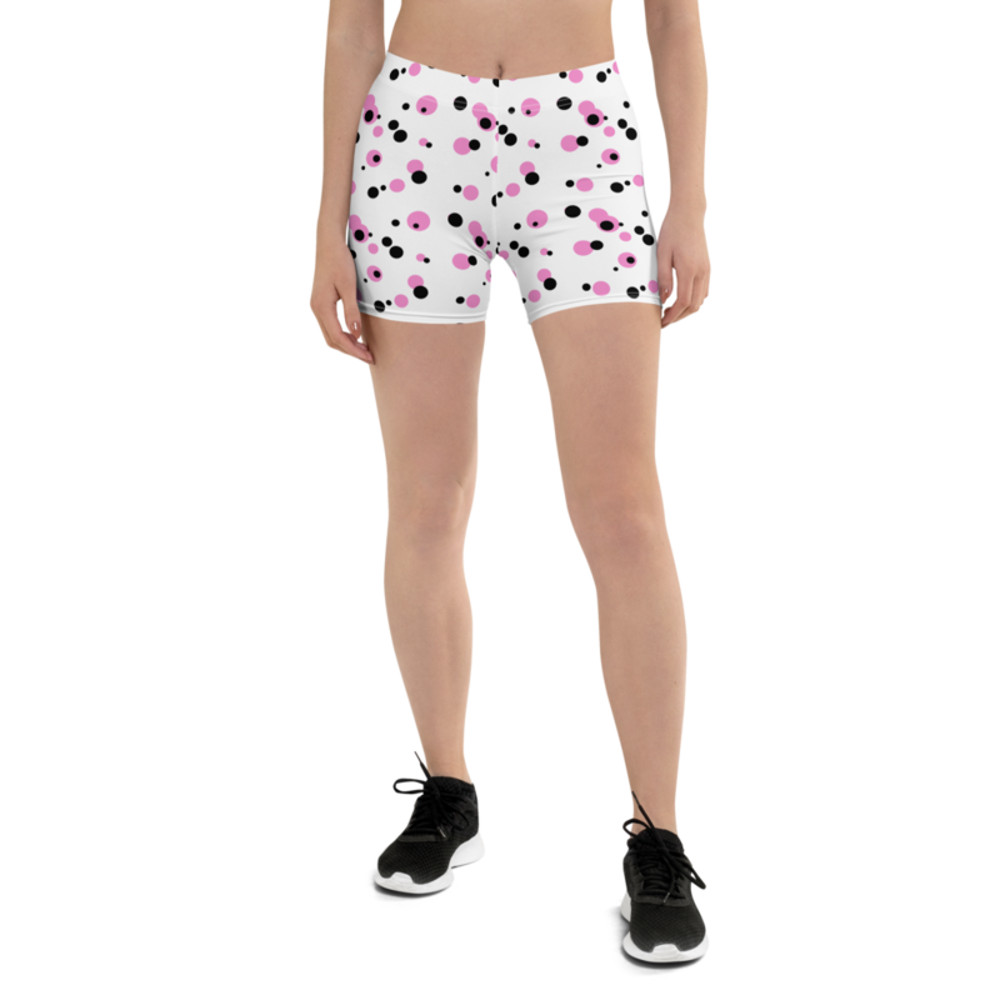 Pink and Black Dots Pattern Shorts