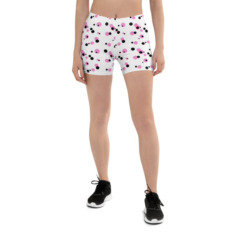 Pink and Black Dots Pattern Shorts