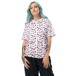 Pink and Black Dots Pattern Recycled unisex sports jersey