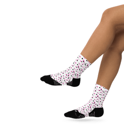 pink and black dots pattern ankle socks