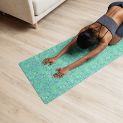 green and blue modern mozaic yoga mat