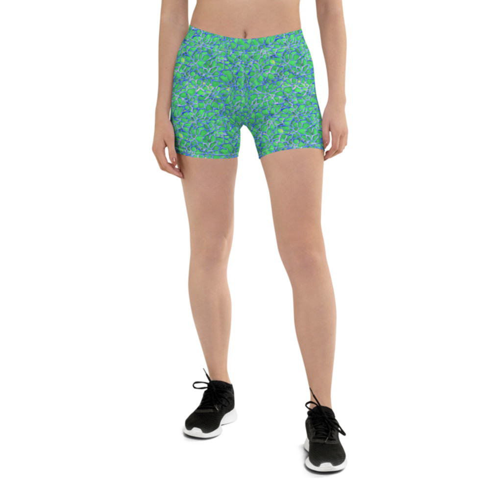 Green and Blue Modern Mozaic Shorts