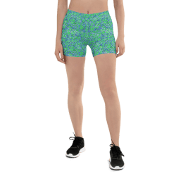 green and blue modern mozaic shorts