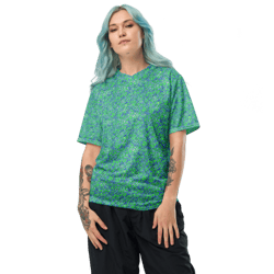 green and blue modern mozaic recycled unisex sports jersey