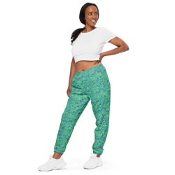 green and blue modern mozaic unisex track pants
