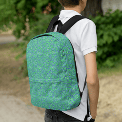green and blue modern mozaic backpack