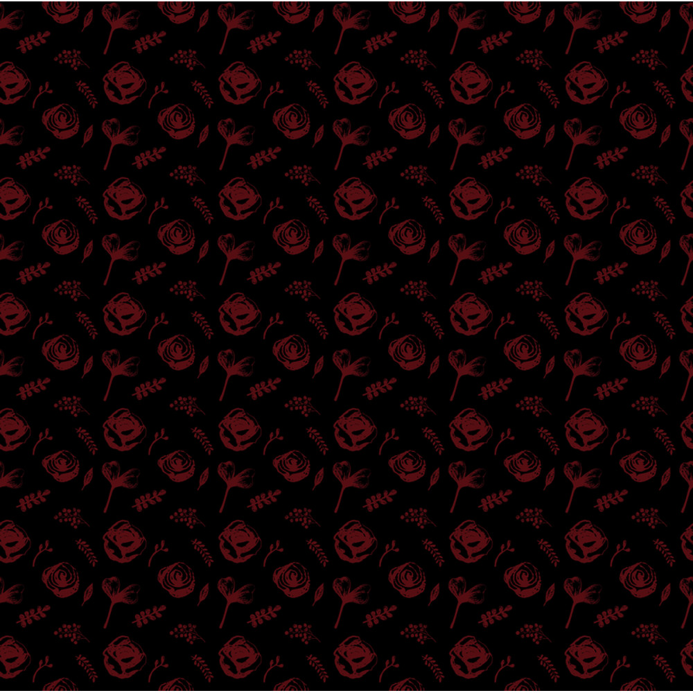 Red Flowers on the Black Background Date Night Skater Skirt