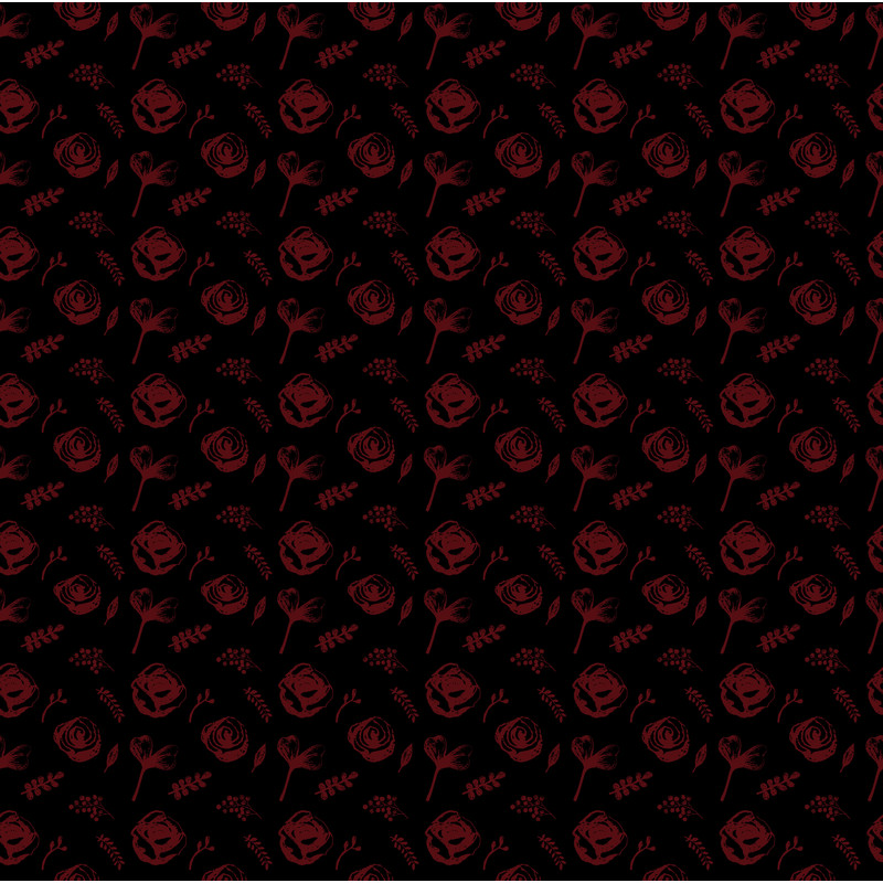 Red Flowers on the Black Background Date Night Skater Skirt