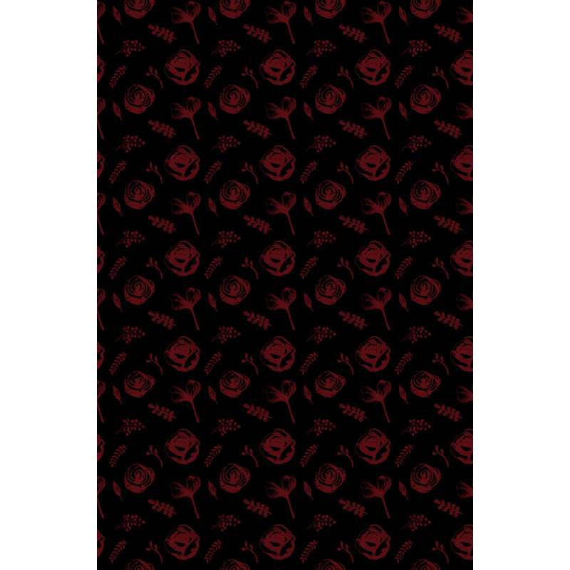 Red Flowers on the Black Background Date Night Women's Joggers