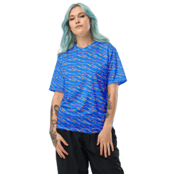 Blue Modern Chic Pattern Recycled unisex sports jersey