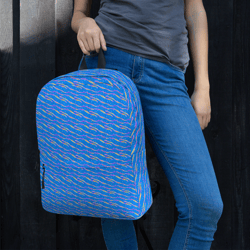 blue modern chic pattern backpack