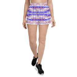 fourth of july fragmented pattern women’s recycled athletic shorts