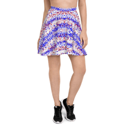 fourth of july fragmented pattern skater skirt