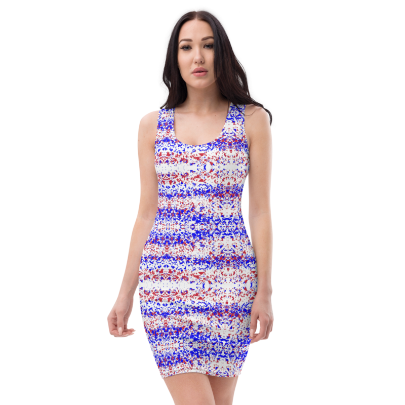 Fourth of July Fragmented Pattern Sublimation Cut & Sew Dress