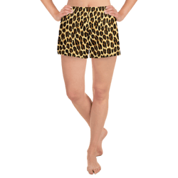 leopard skin animal print seamless pattern women’s recycled athletic shorts